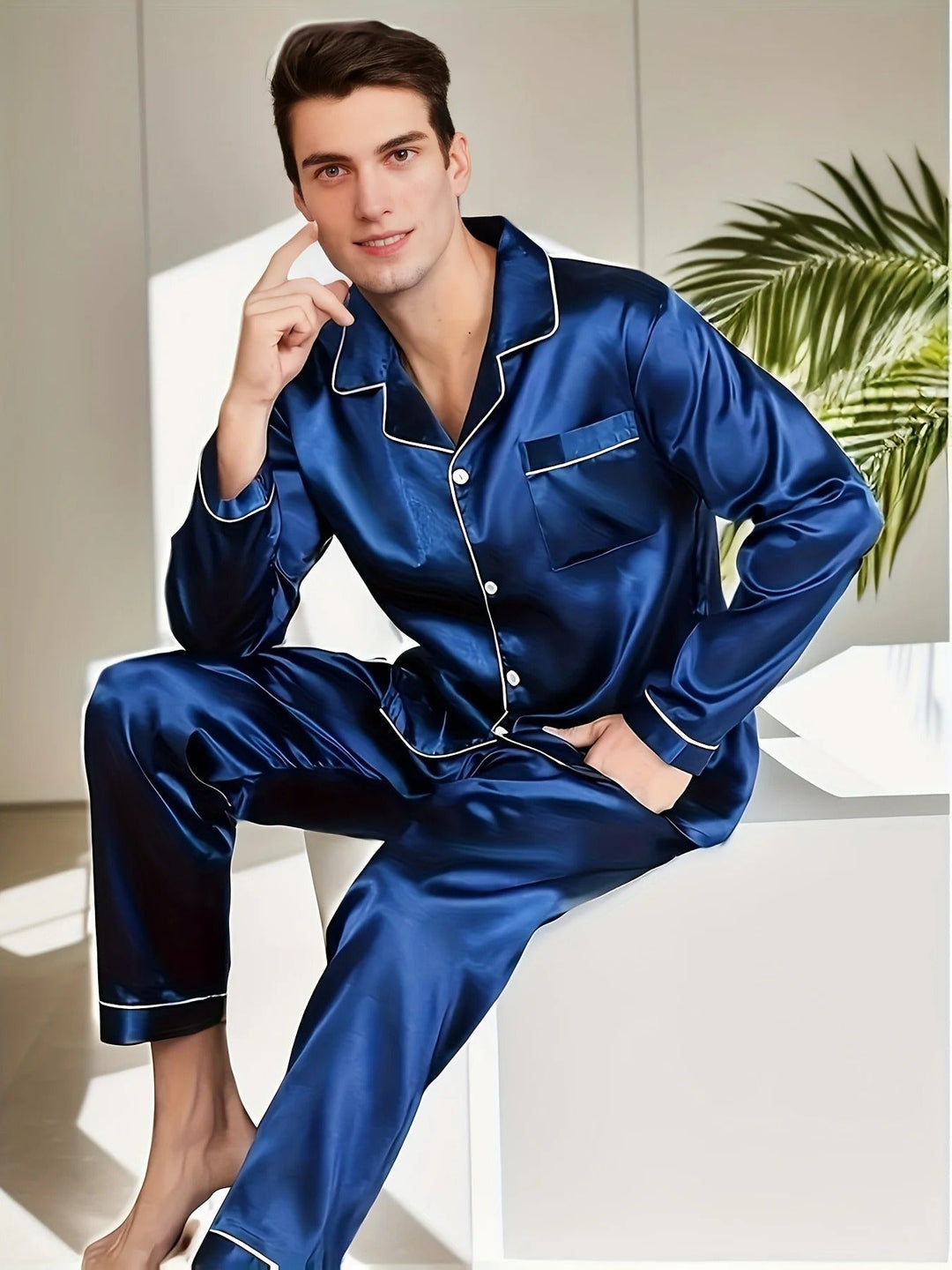 Herre Pyjamas Klassisk Stil 5