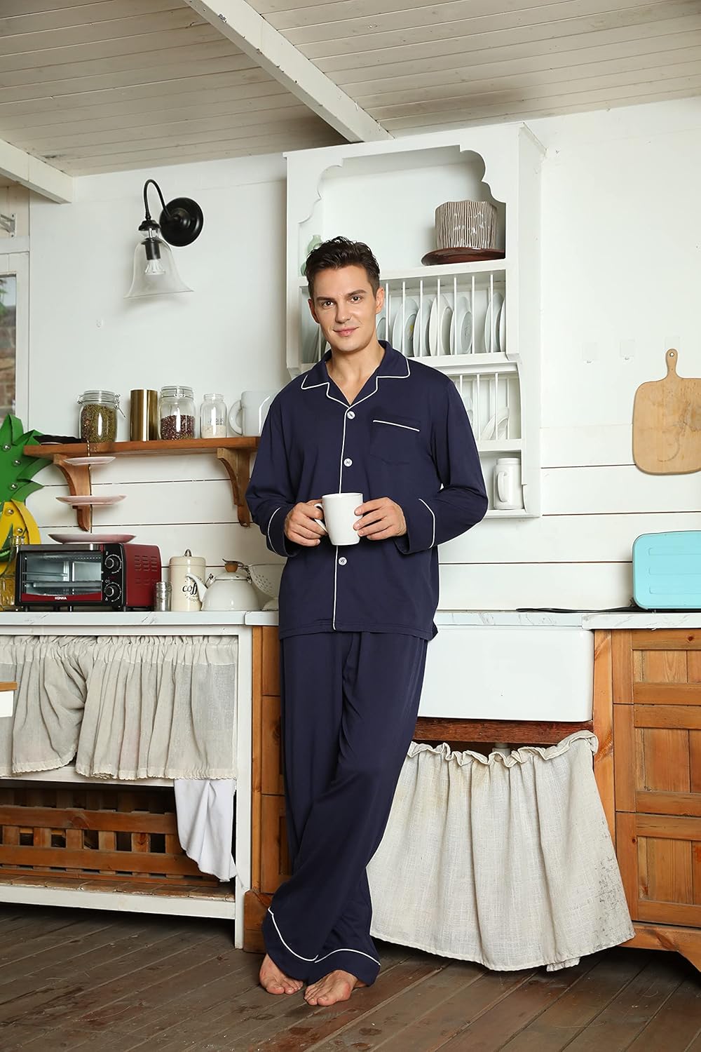 Herre Pyjamas Sæt Klassisk Stil 2