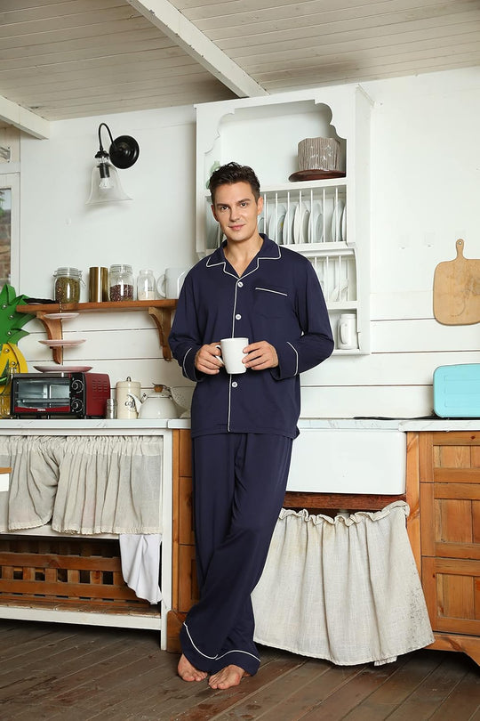 Herre Pyjamas Sæt Klassisk Stil 2