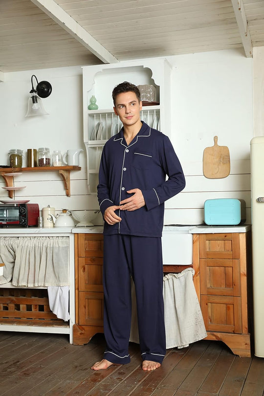 Herre Pyjamas Sæt Klassisk Stil 3