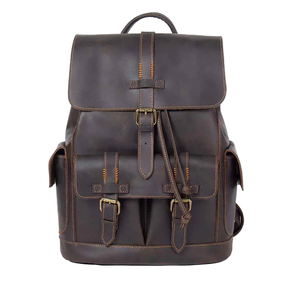 Herre Rygsæk Vintage Stil med Spændestrop 0