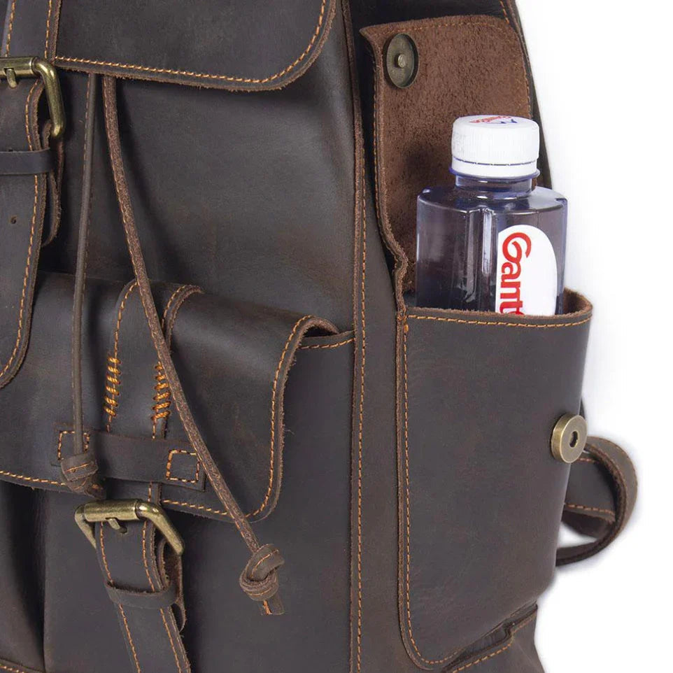 Herre Rygsæk Vintage Stil med Spændestrop 8