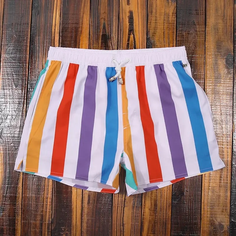 Herre Shorts med Elastisk Linning og Stribet Design 1