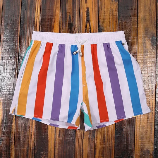 Herre Shorts med Elastisk Linning og Stribet Design 1