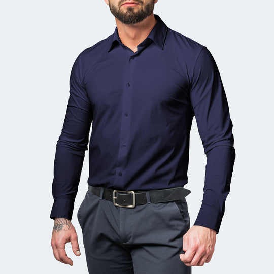 Herre Skjorte Krølfri Med Stretch - Moderne Skræddersyet Design Til Mænd 4