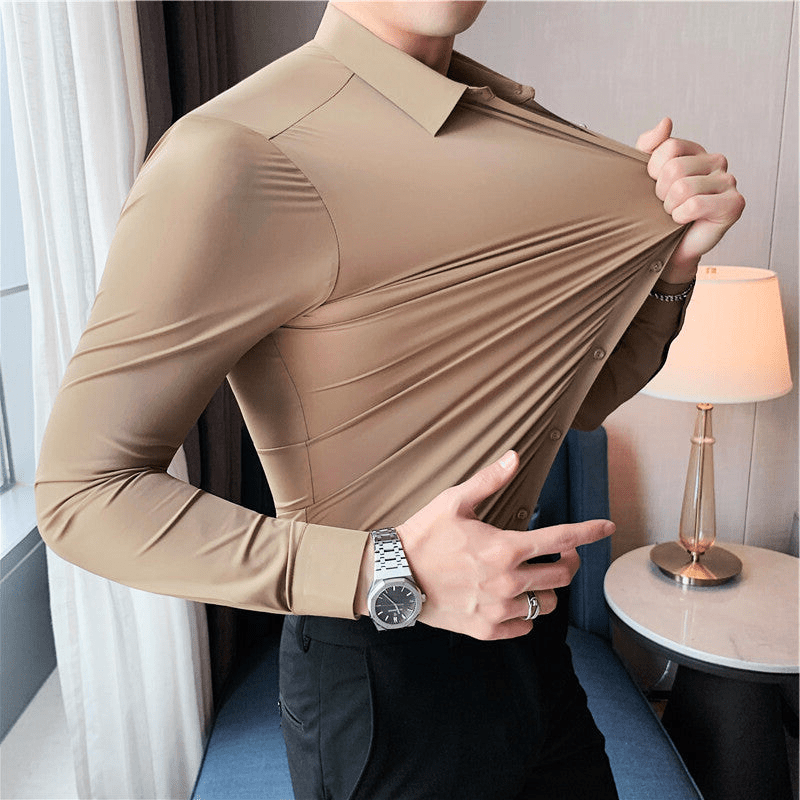 Herre Skjorte Moderne Stretch Stoffe til Mænd, Let Vedligeholdelse, Komfortabel Fit 2