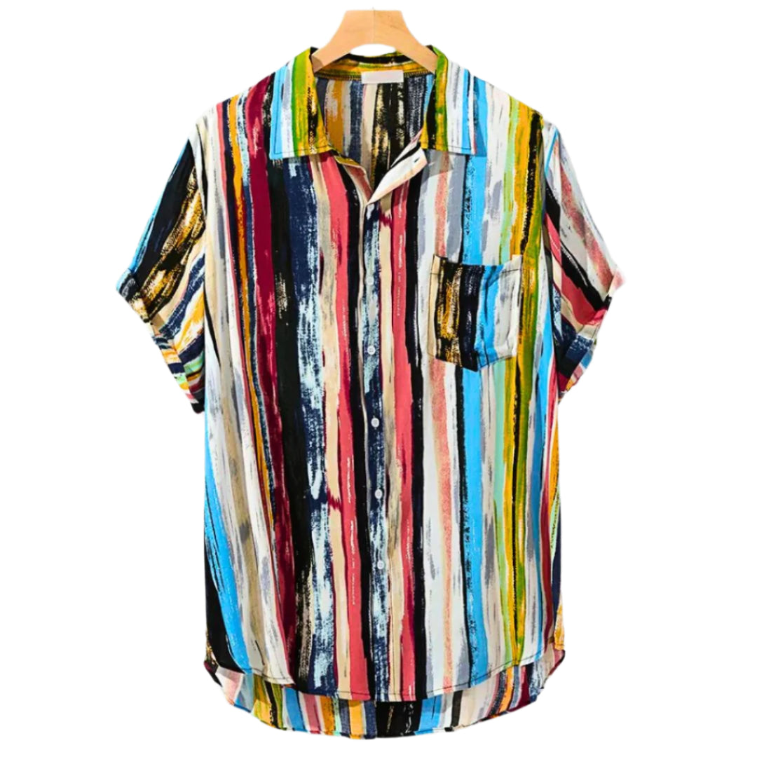 Herre Skjorte Multifarvet Stribet Premium Stof Casual 0