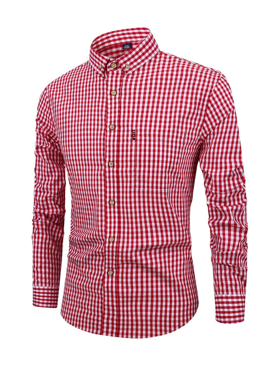 Herre Skjorte Ternet Moderne Stil 4