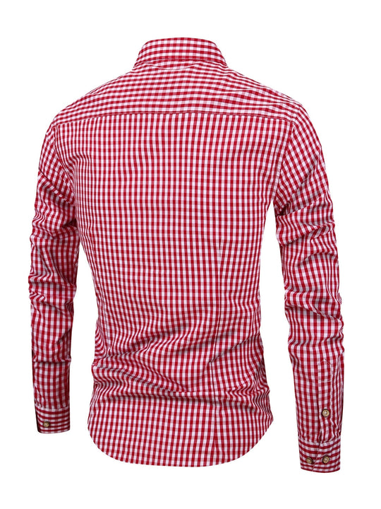 Herre Skjorte Ternet Moderne Stil 5