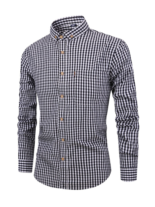 Herre Skjorte Ternet Moderne Stil 6