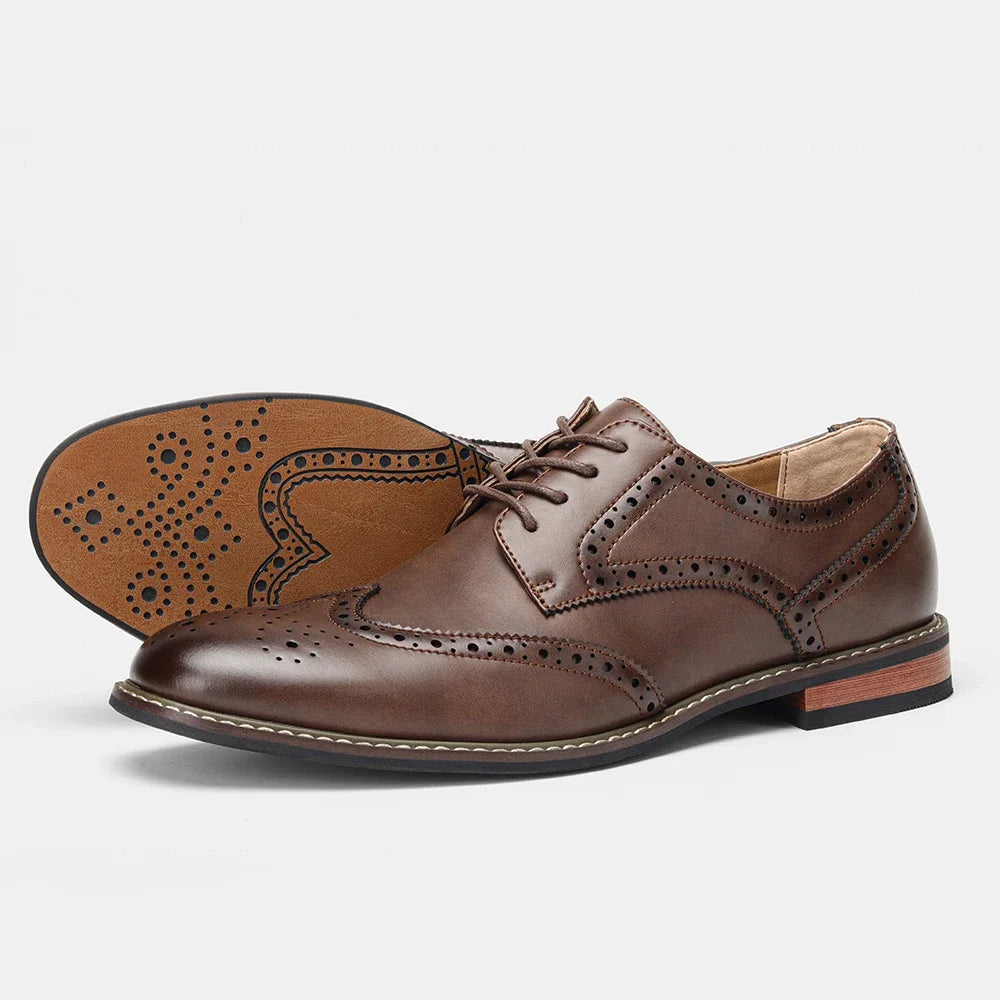 Herre Sko Brogue Læder til Bryllup og Formelle Anledninger 7