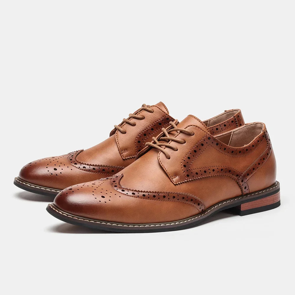 Herre Sko Brogue Læder til Bryllup og Formelle Anledninger 8