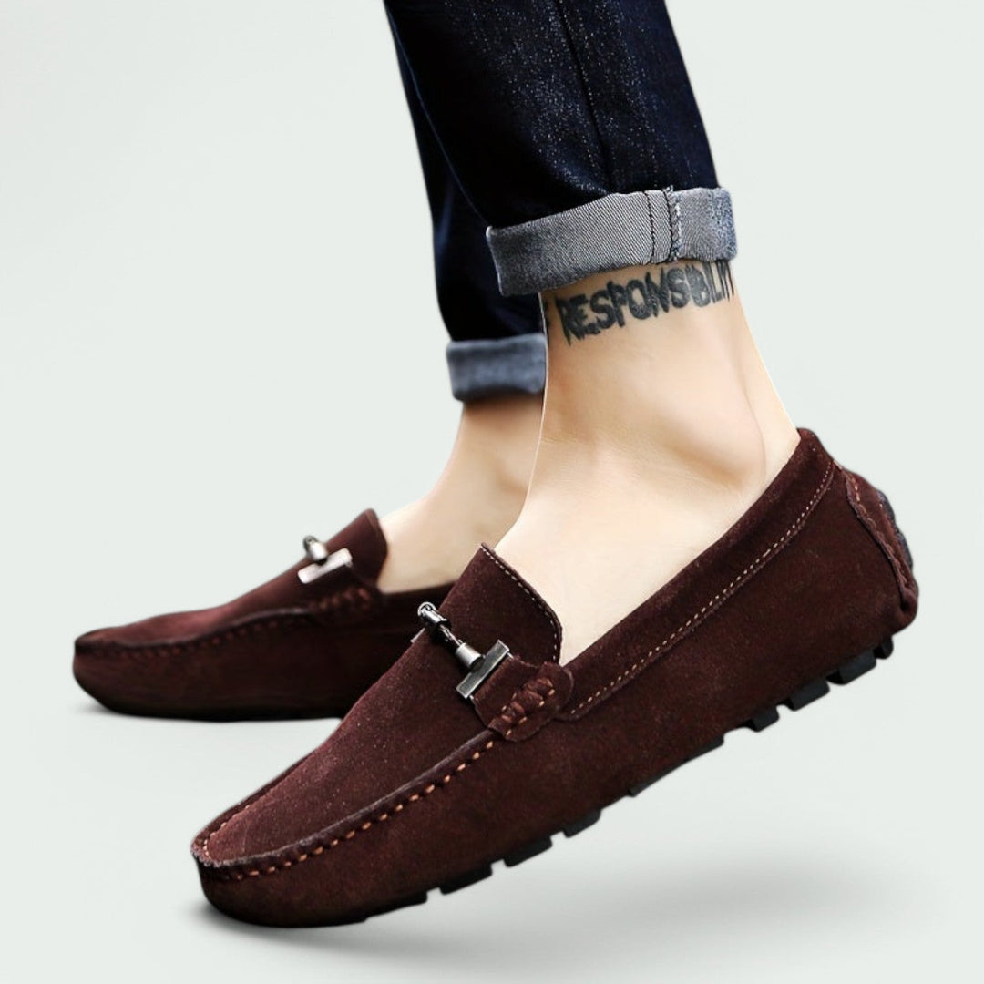 Herre Slip-On Mokkasiner Læder Suede 2