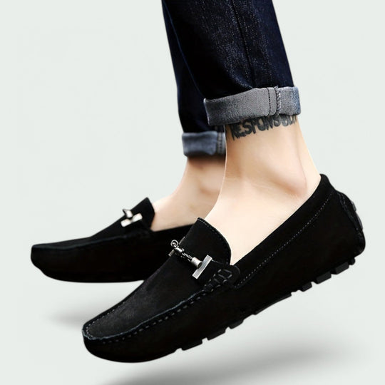 Herre Slip-On Mokkasiner Læder Suede 3