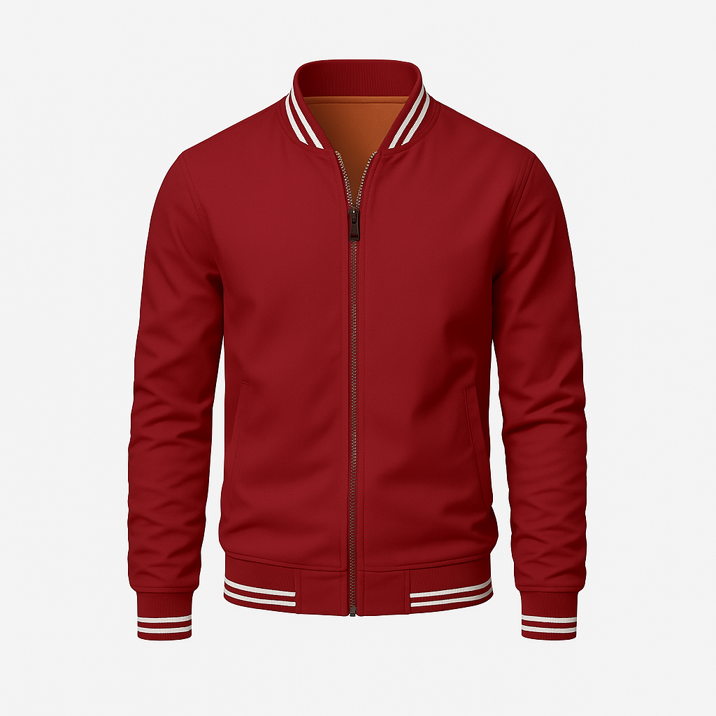 Herre Sommerjakke Sporty Stil Med Ribbet Krave 10