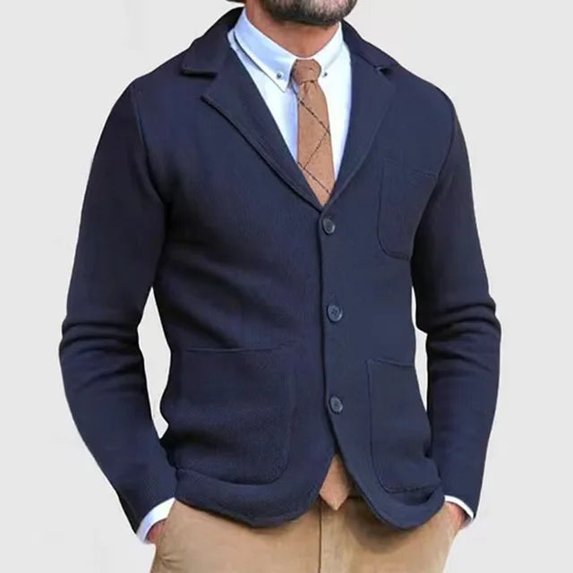 Herre Strik Blazer Klassisk Stil 5