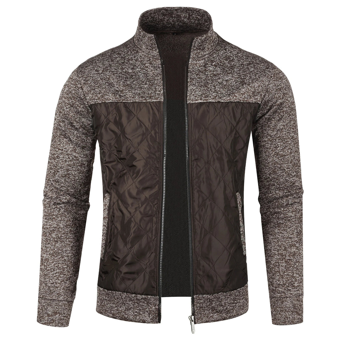 Herre Strikket Casual Udejakke med Ståkrave 10