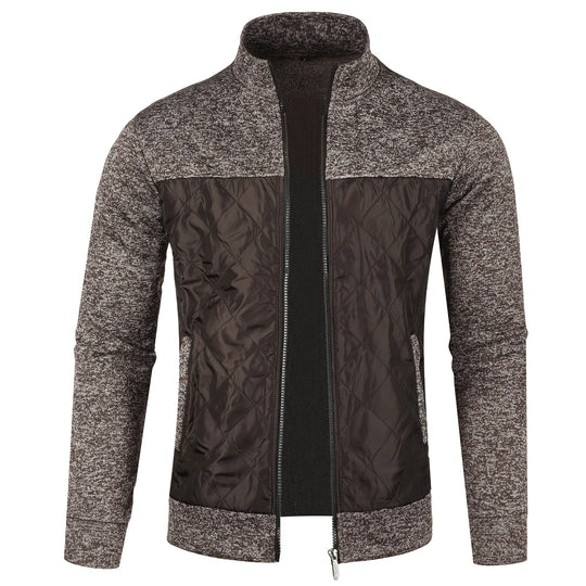 Herre Strikket Casual Udejakke med Ståkrave 10