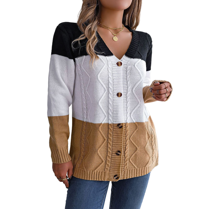 Herre Strikket Sweater med V-ring Knapper 0