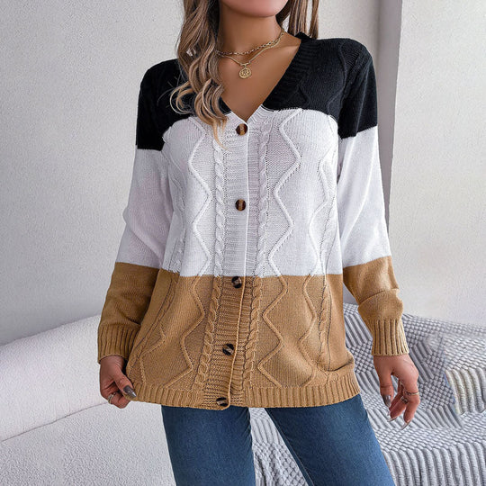 Herre Strikket Sweater med V-ring Knapper 2