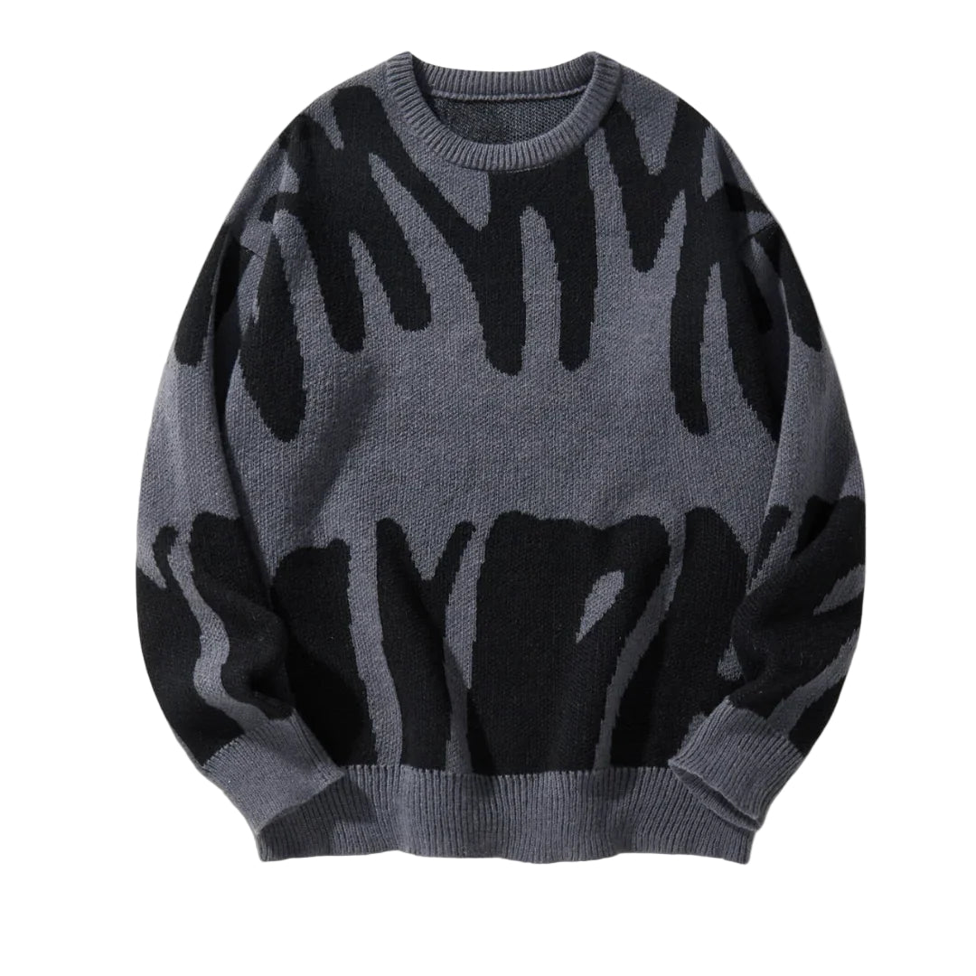 Herre Striktrøje Grafisk Crewneck 0