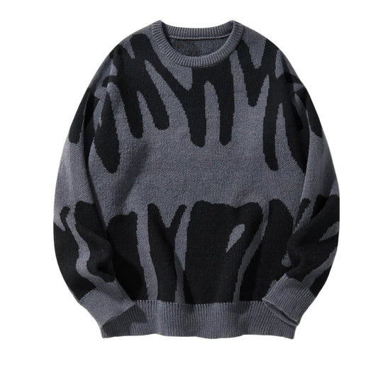 Herre Striktrøje Grafisk Crewneck 0