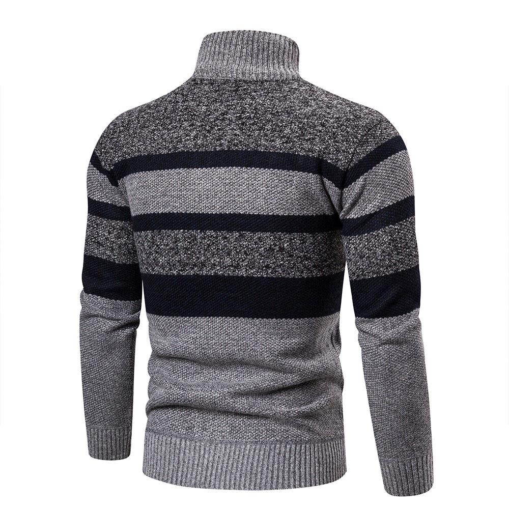 Herre Striktrøje Stribet Slim Fit Cardigan 3