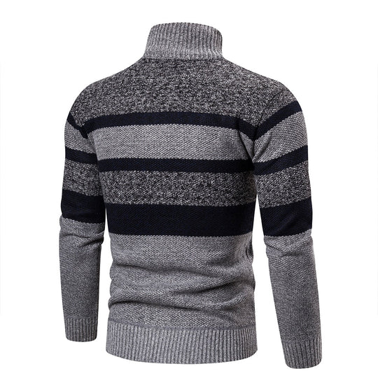 Herre Striktrøje Stribet Slim Fit Cardigan 3