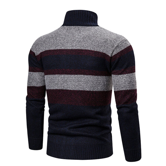 Herre Striktrøje Stribet Slim Fit Cardigan 5