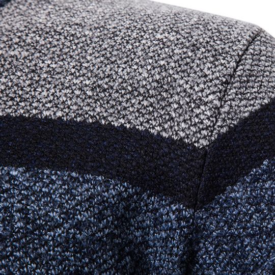 Herre Striktrøje Stribet Slim Fit Cardigan 6