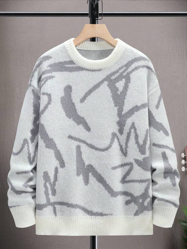 Herre Sweater Casual Med Grafisk Print 1
