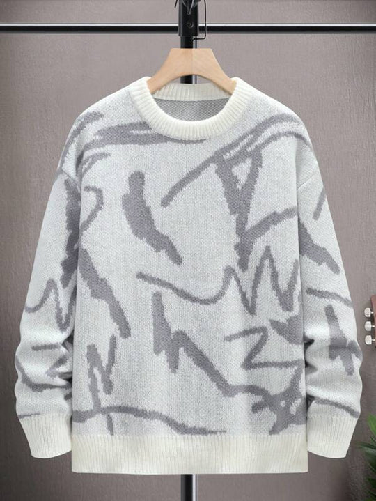 Herre Sweater Casual Med Grafisk Print 1