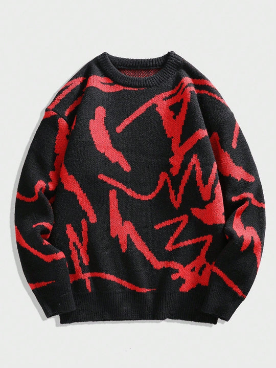 Herre Sweater Casual Med Grafisk Print 10