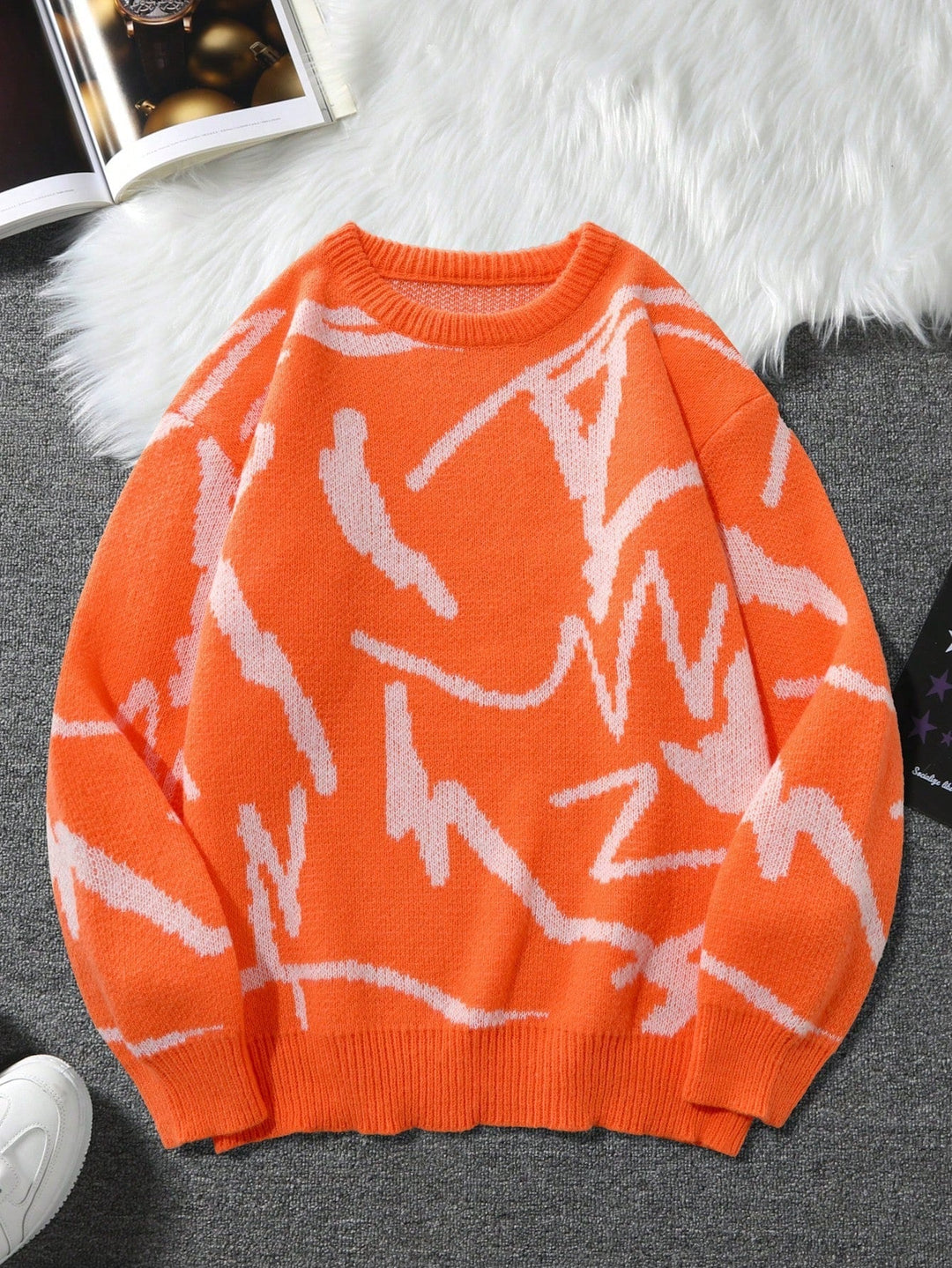 Herre Sweater Casual Med Grafisk Print 12
