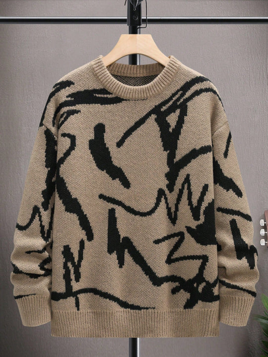 Herre Sweater Casual Med Grafisk Print 15