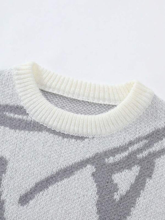 Herre Sweater Casual Med Grafisk Print 3