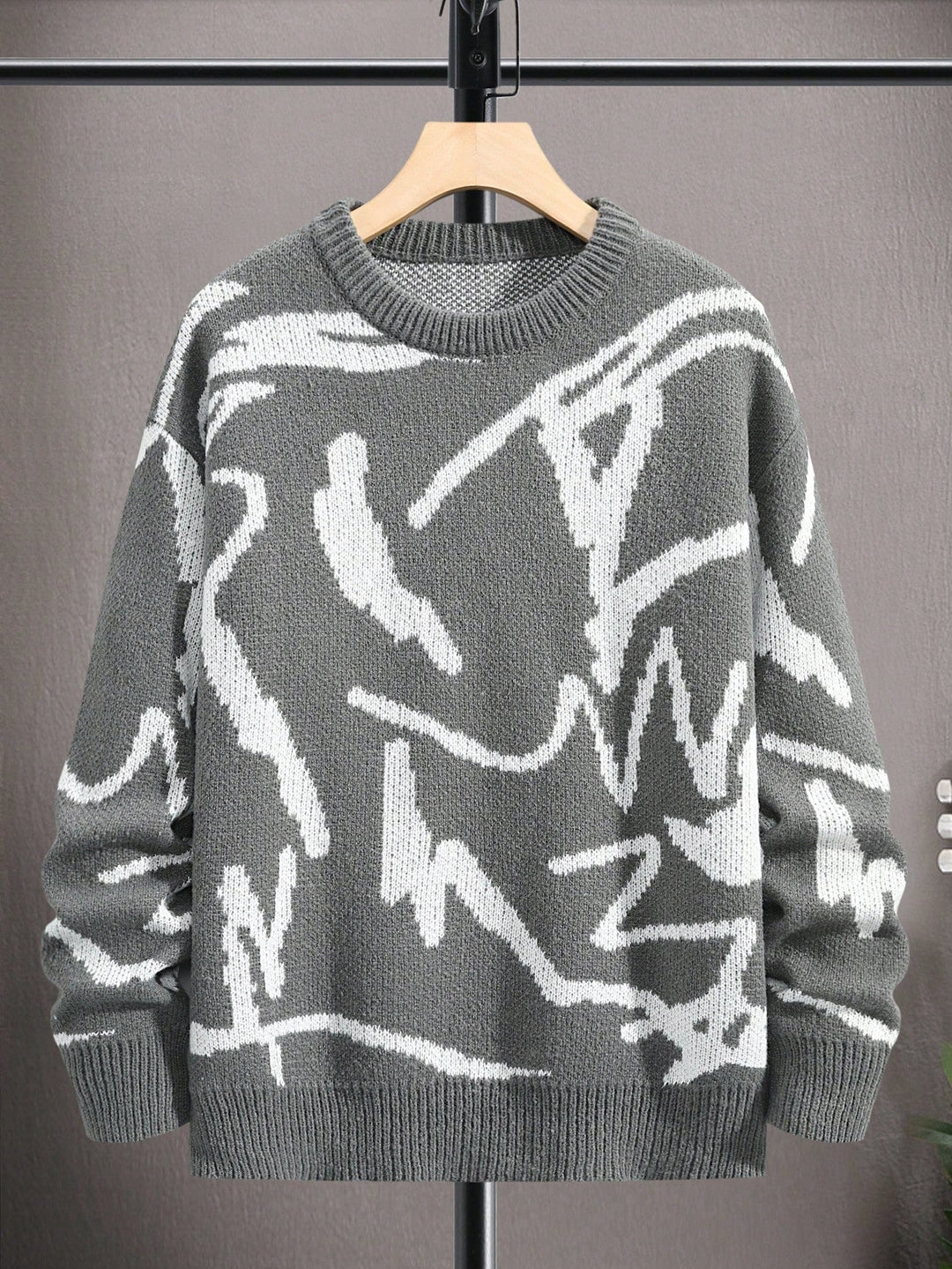 Herre Sweater Casual Med Grafisk Print 7
