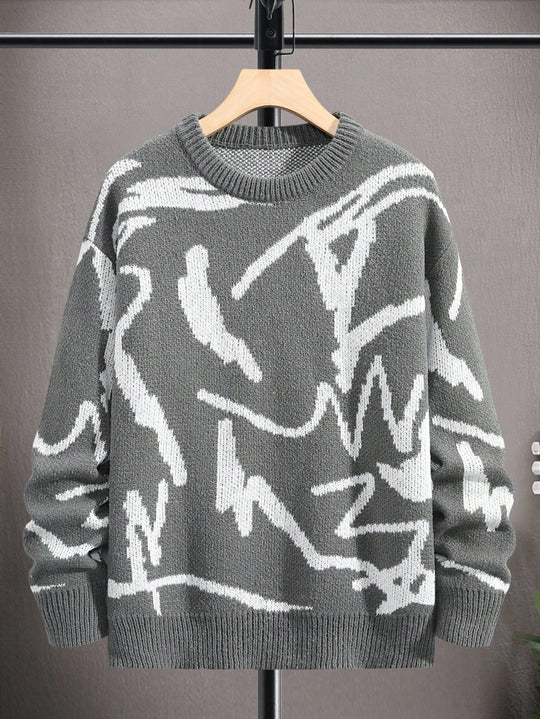 Herre Sweater Casual Med Grafisk Print 7