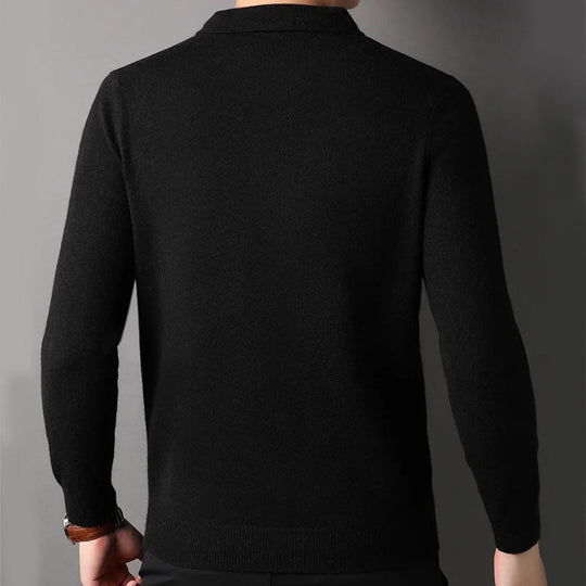 Herre Sweater Polo Tætsiddende Rund Hals Design 2