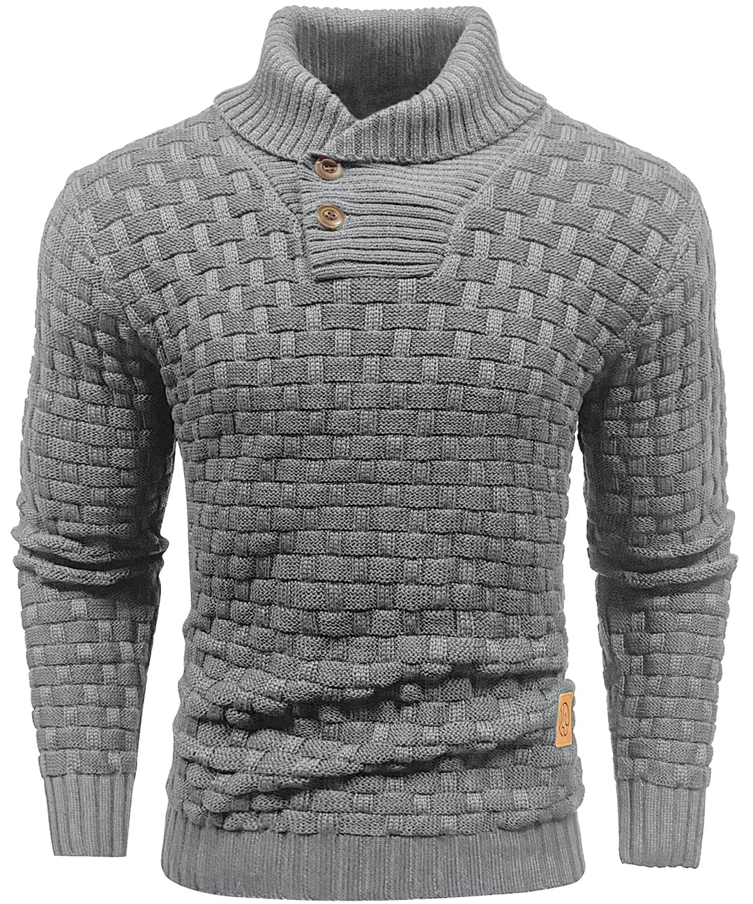 Herre Sweater Pullover med Høj Krave og Knaplukning 2