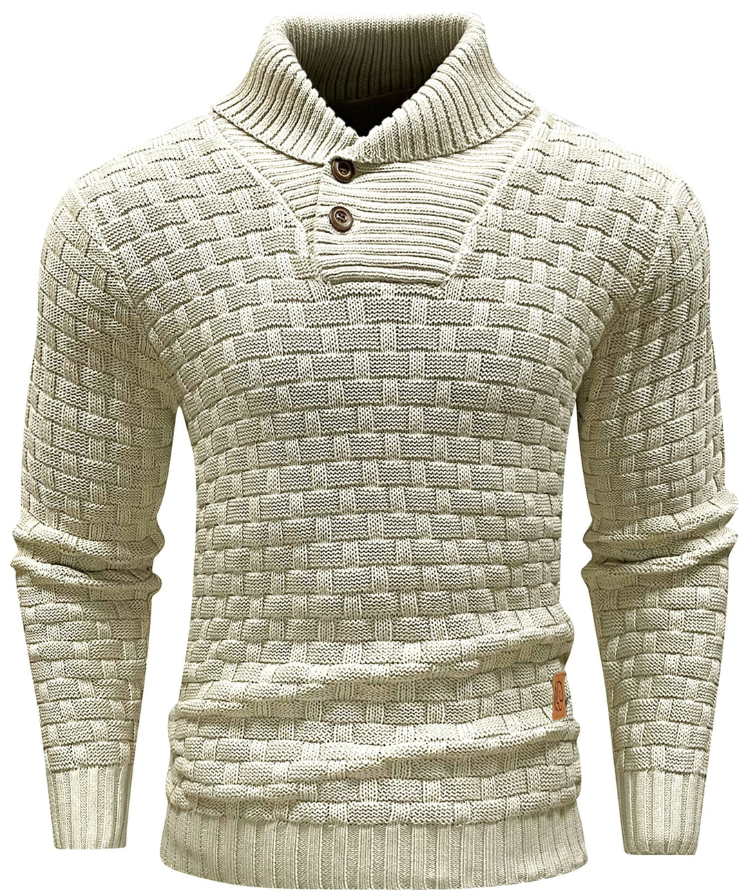 Herre Sweater Pullover med Høj Krave og Knaplukning 3