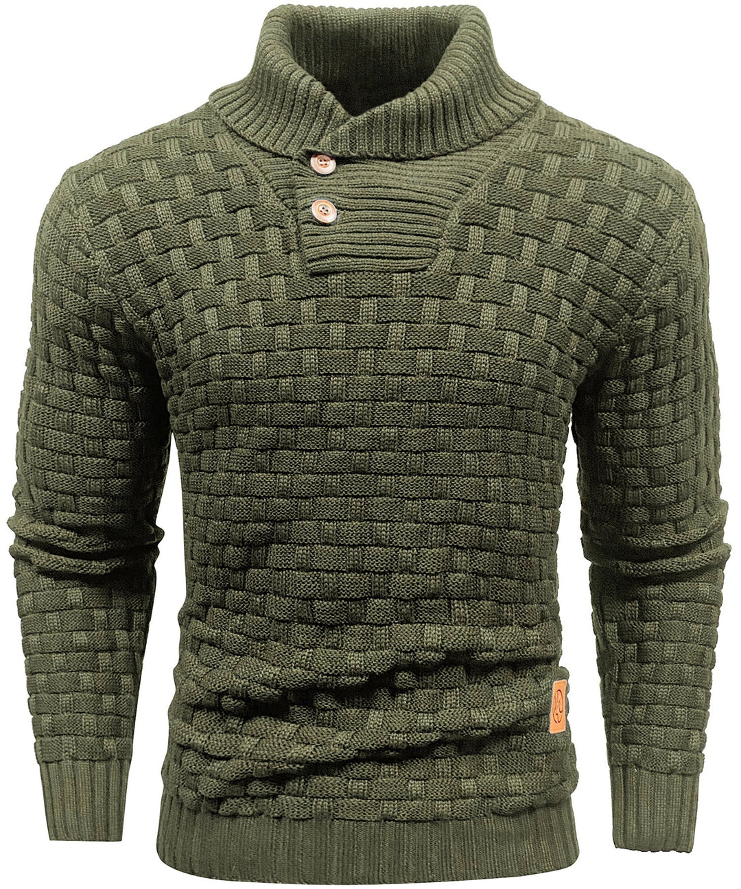 Herre Sweater Pullover med Høj Krave og Knaplukning 4