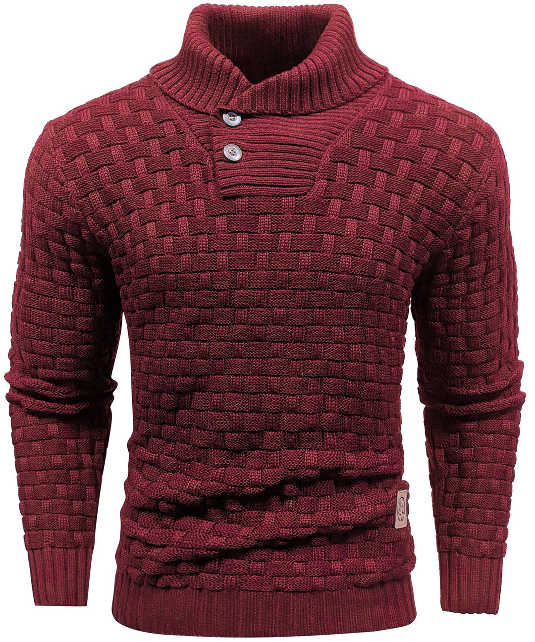 Herre Sweater Pullover med Høj Krave og Knaplukning 5