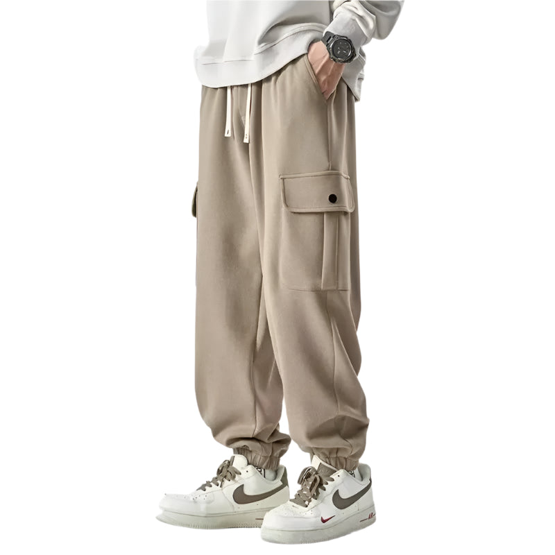 Herre Sweatpants Cargo Design i Blødt Bomuldsblanding 0