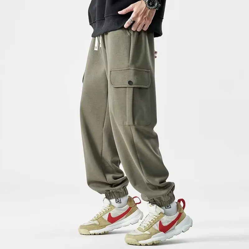 Herre Sweatpants Cargo Design i Blødt Bomuldsblanding 1