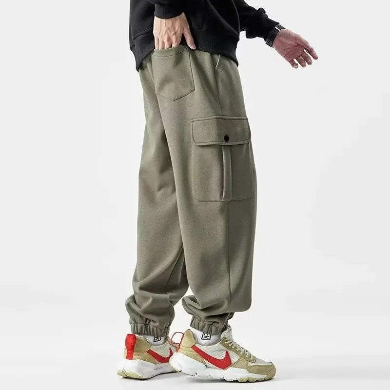 Herre Sweatpants Cargo Design i Blødt Bomuldsblanding 2