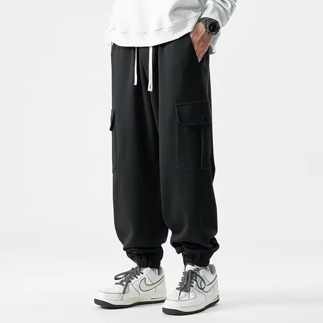 Herre Sweatpants Cargo Design i Blødt Bomuldsblanding 3