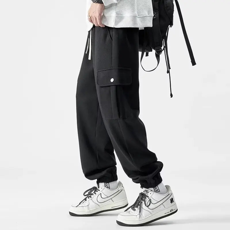 Herre Sweatpants Cargo Design i Blødt Bomuldsblanding 4