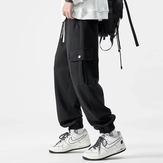 Herre Sweatpants Cargo Design i Blødt Bomuldsblanding 4