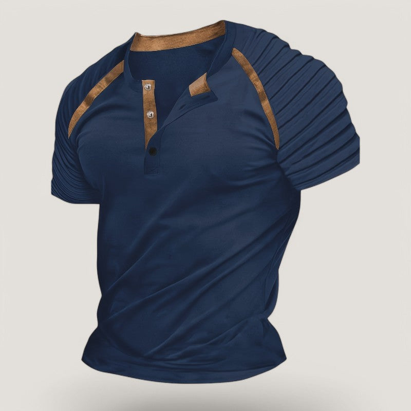 Herre T-Shirt Casual Stribet Polyester 4